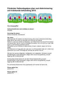 Förskolan Hallandsgatans plan mot diskriminering och kränkande