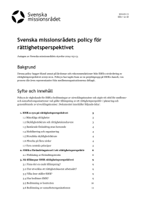 Svenska missionsrådets policy för rättighetsperspektivet