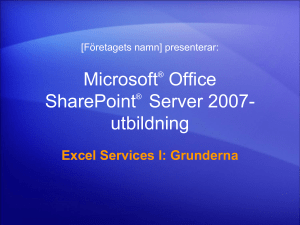 Excel Services I: Grunderna