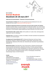 Pressrelease Svensk Musikvår Ulrika 2017-02-02