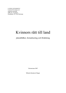 Kvinnors rätt till land - Lund University Publications