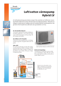 Luft/vatten värmepump Hybrid LV