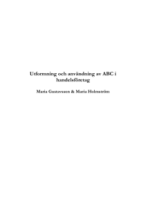 Utformning och användning av ABC i handelsföretag