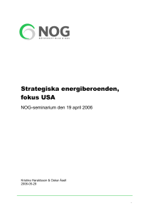 Strategiska energiberoenden, fokus USA
