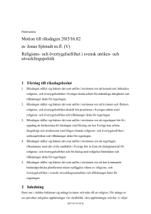 Religions- och övertygelsefrihet i svensk utrikes