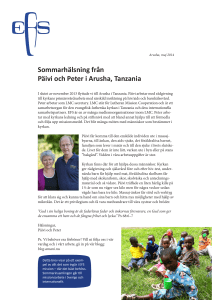 Sommarhälsning från Päivi och Peter i Arusha, Tanzania