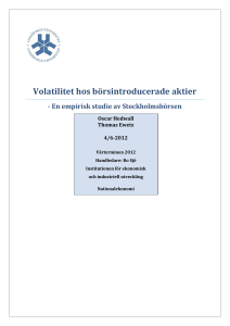 Volatilitet hos börsintroducerade aktier - IEI