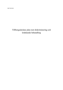 Tillbergaskolans plan mot diskriminering och kränkande behandling