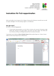 Instruktion FoU-rapportmall