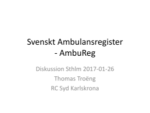 Svenskt Ambulansregister SwAmbuReg