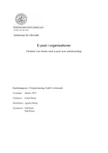 E-post i organisationer - Lund University Publications