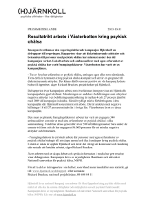 Resultatrikt arbete i Västerbotten kring psykisk ohälsa