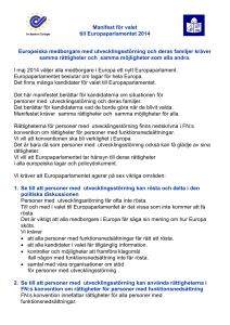 Manifest för valet till Europaparlamentet 2014 - e