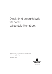 Oinskränkt produktskydd för patent på