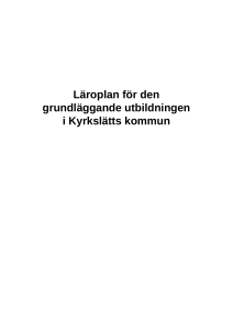 Läroplan för den grundläggande utbildningen i Kyrkslätts kommun