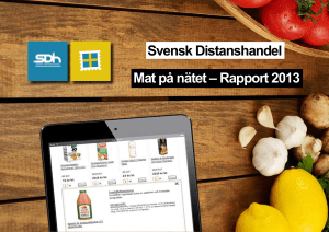 Svensk Distanshandel Mat på nätet – Rapport 2013