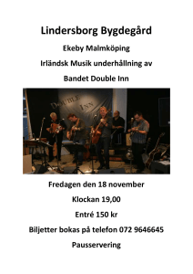 Lindersborg Bygdegård Ekeby Malmköping Irländsk Musik