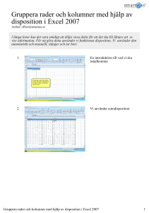 Gruppera rader och kolumner med hjälp av disposition i Excel 2007
