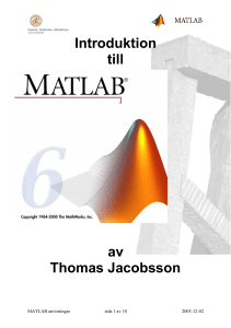 TJ Introduktion MATLAB
