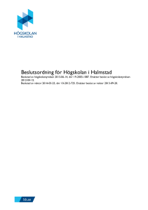 Beslutsordning för Högskolan i Halmstad 20140325