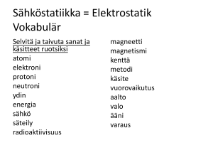 Sähköstatiikka = Elektrostatik Vokabulär