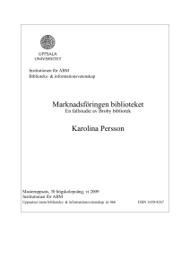 Marknadsföringen biblioteket Karolina Persson