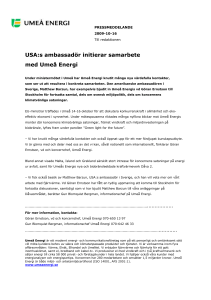 USA:s ambassadör initierar samarbete med Umeå