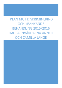 Plan mot diskriminering och kränkande behandling 2015/2016