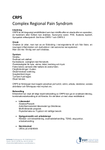CRPS Complex Regional Pain Syndrom