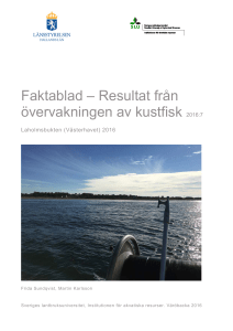 Faktablad – Resultat från övervakningen av kustfisk 2016:7