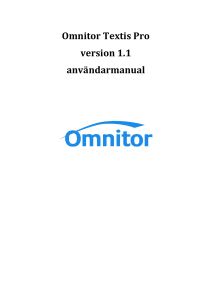 Omnitor Textis Pro version 1.1 användarmanual