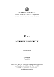 kort somalisk grammatik
