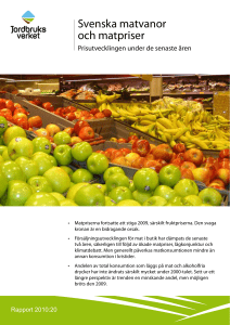 Svenska matvanor och matpriser
