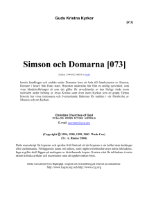 Simson och Domarna [073] - Christian Churches of God