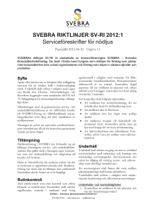 Serviceföreskrifter för nödljus SV-RI 2012-1