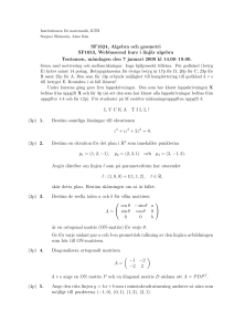 SF1624, Algebra och geometri SF1653, Webbaserad
