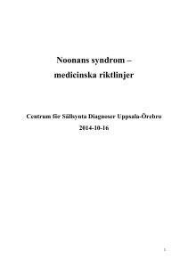 Noonans syndrom – medicinska riktlinjer