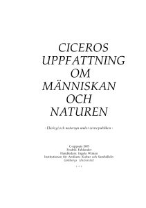 Ciceros uppfattning om människan och naturen