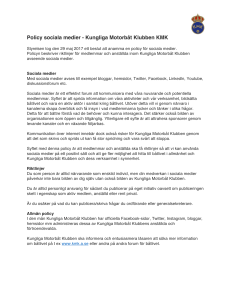 Policy sociala medier - Kungliga Motorbåt Klubben KMK
