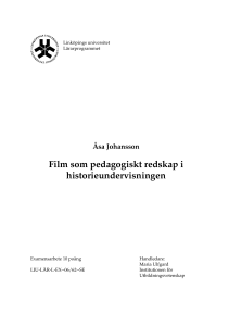 Film som pedagogiskt redskap i historieundervisningen