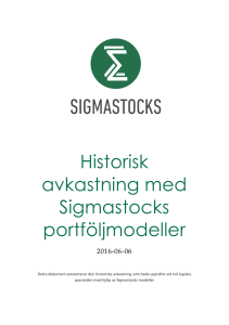 Historisk avkastning med Sigmastocks portföljmodeller