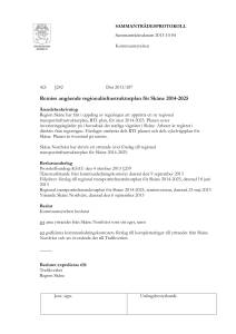 Beslut KS 2013-10-04Remiss angående regionalinfrastrukturplan