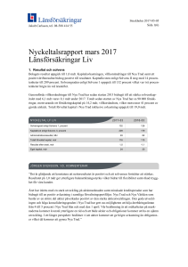 Nyckeltalsrapport mars 2017 Länsförsäkringar Liv