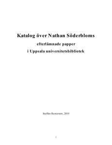 Katalog över Nathan Söderbloms