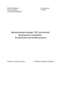 Matematikundervisningen i IB, International