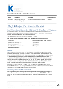 PM/riktlinjer för Vitamin D