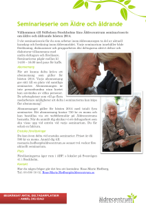 Seminarieserie om Äldre och åldrande