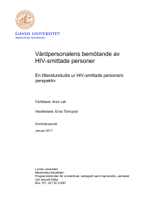 Vårdpersonalens bemötande av HIV-smittade
