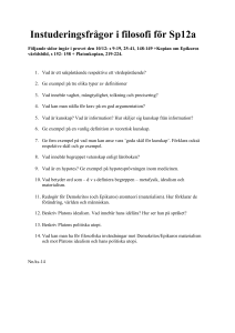 Instuderingsfrågor i filosofi för Sa12, ht 14