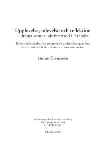 Upplevelse, inlevelse och reflektion